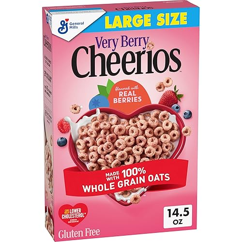 Cheerios Cereales de desayuno, muy bayas, sin gluten, 14.5 onzas