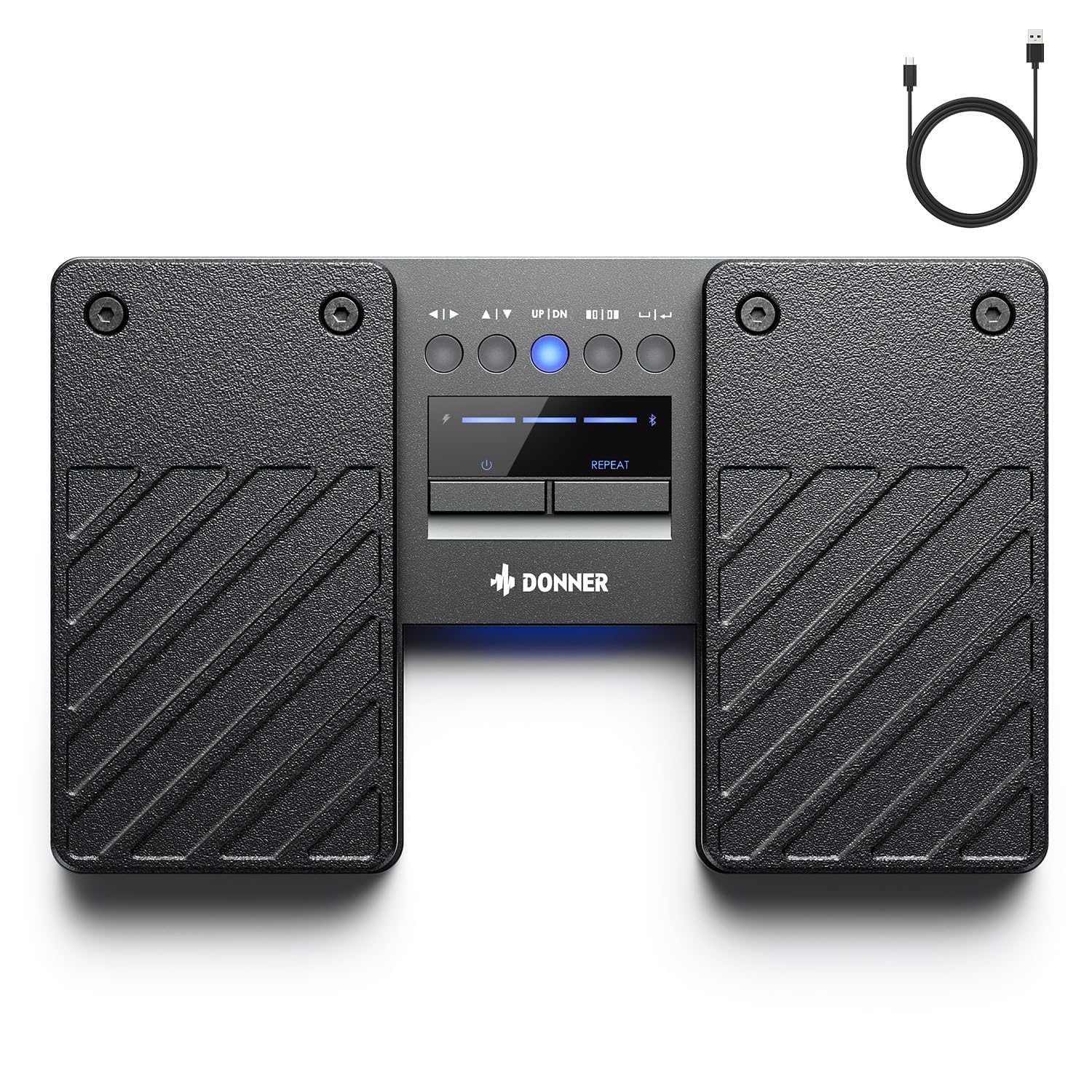 Donner Wireless Page Turner Pedal, Pedale Wireless Bluetooth per iPad, Tablet E Telefoni, Colore Nero