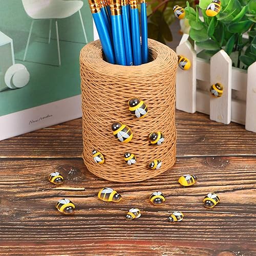 Miniatura 4 de Jetec 150 mini abejas para manualidades, calcomanías de abeja, adornos de abeja, decoración de colmena de abejas, pequeñas abejas de madera para