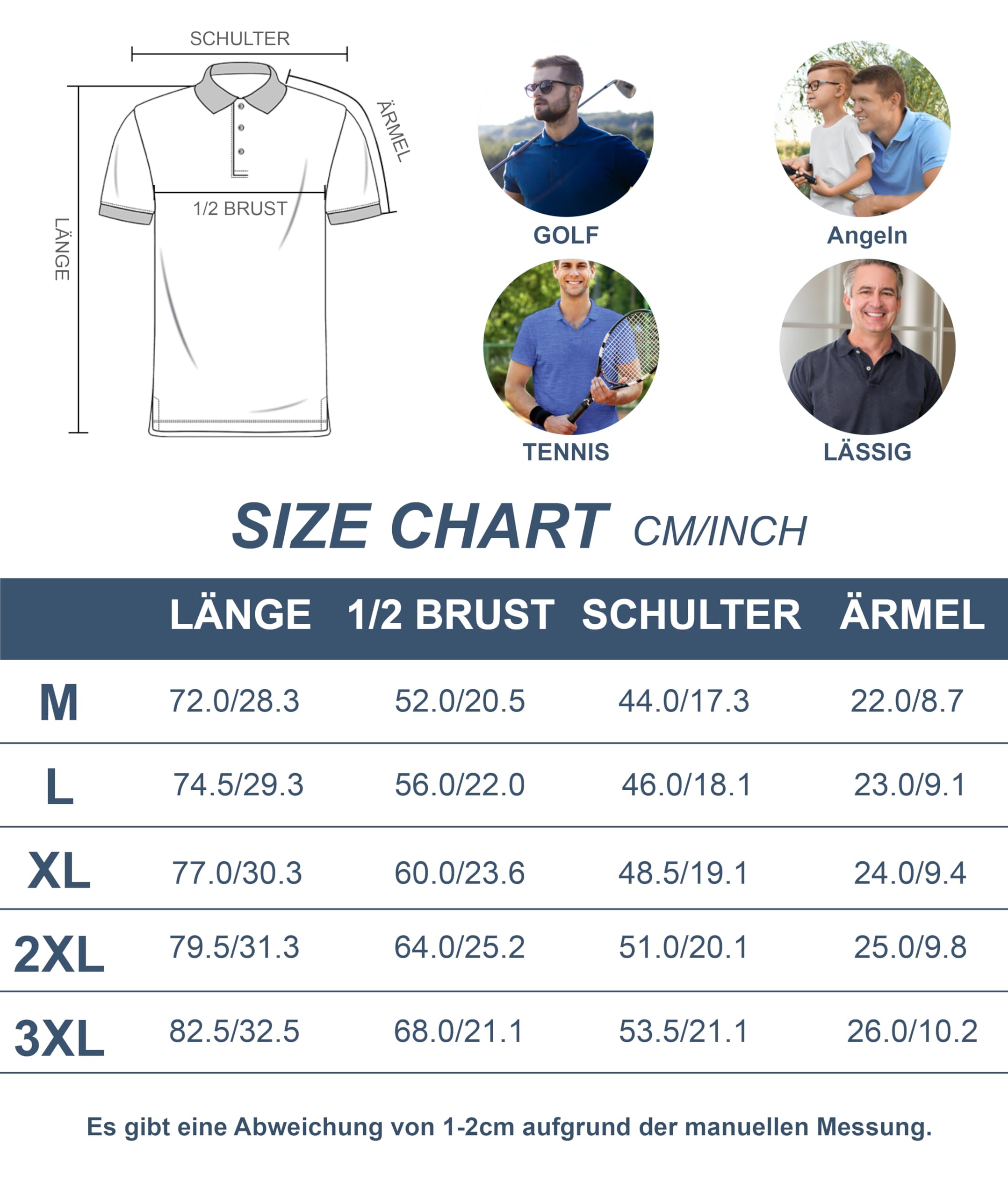 zitysport Polo Hombre Manga con Bolsillo en el Pecho Golf Polo Transpirable de Secado Rápido Poloshirt Deporte Hombre Slim Fit Tshirt Verano Camisa Hombre