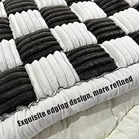 Vista 3 de Funda de sofá divertida mágica, mullida e impermeable para perros, a cuadros, color crema, cuadrada, grande a cuadros, para mascotas, funda de sofá