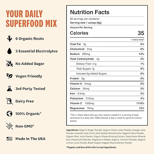 Daily Wellness Shots - Mezcla de bebida en polvo de cúrcuma y jengibre, inmunidad, hidratación y apoyo hepático, 3 electrolitos esenciales y 6