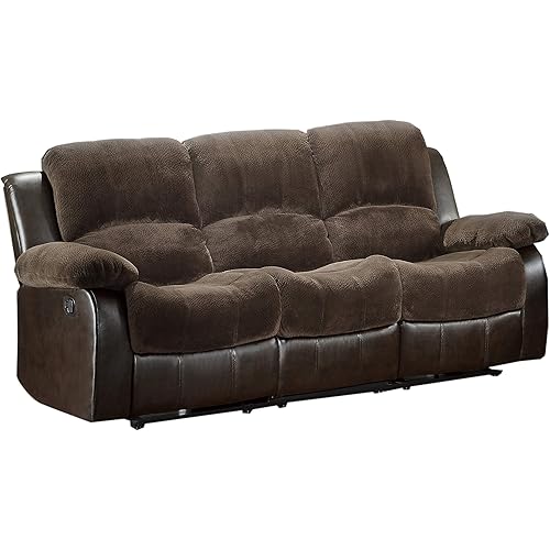 Lexicon Baluze Double Reclining Sofa, Two-Tone Brown