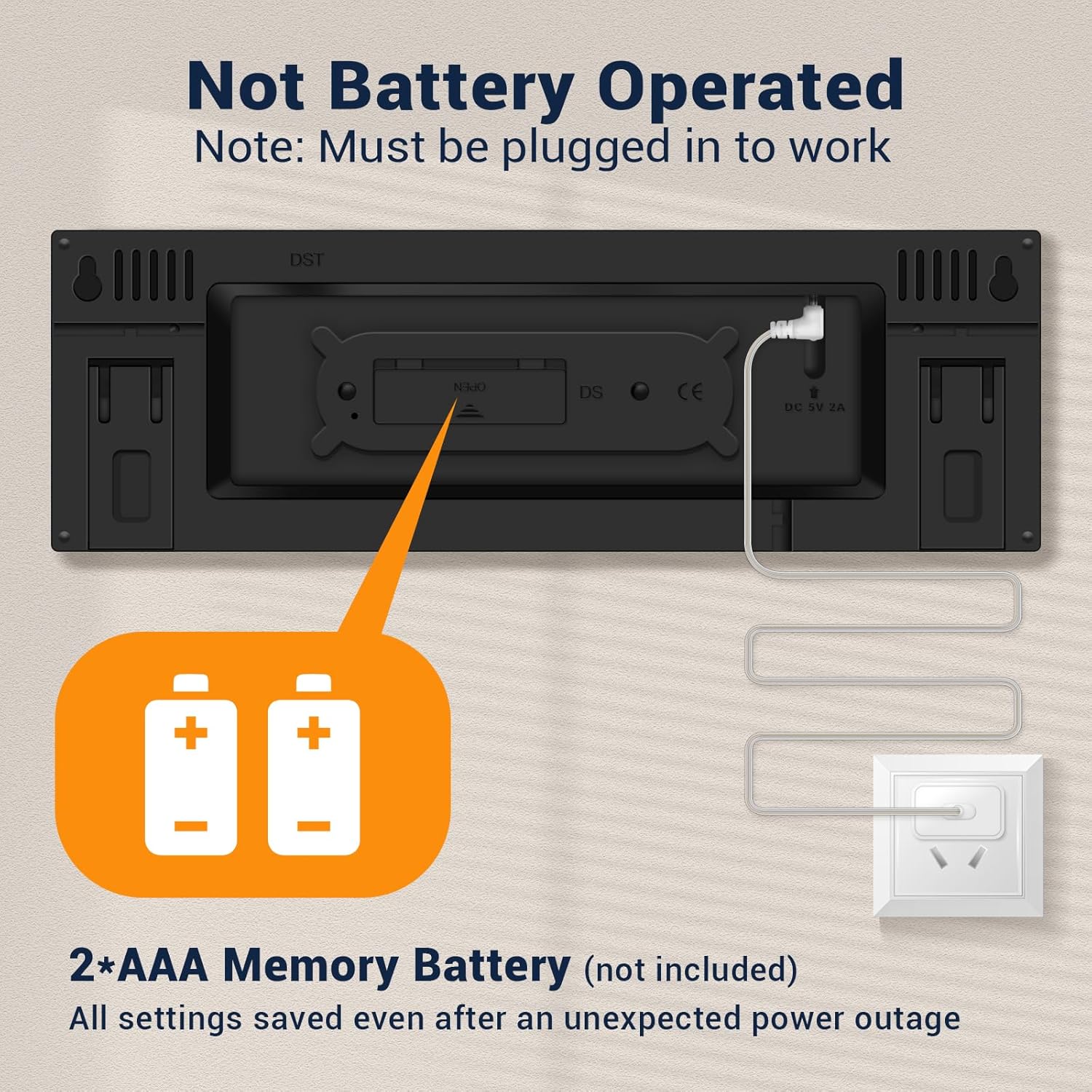 12" Digital Wall Clock: LED Large Display Clock with Remote, 11 RGB Color Modes, Wall Mount or Tabletop Decor for Classroom Dorm Office, Big Numbers for Seniors Kids