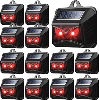 Solar Predator Control Light Nocturnal Animal Repeller Outdoor Animal Deterrent Devices Motion Activated Animal Repellent for Skunk Deer Coyote Fox Raccoon Cat Garden Yard Farm Chicken Coop (12 Pack)