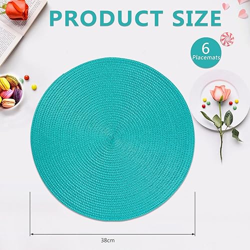 Miniatura 2 de Homcomoda Juego de 6 manteles individuales lavables para mesa de comedor, resistentes al calor, manteles individuales para mesa de cocina