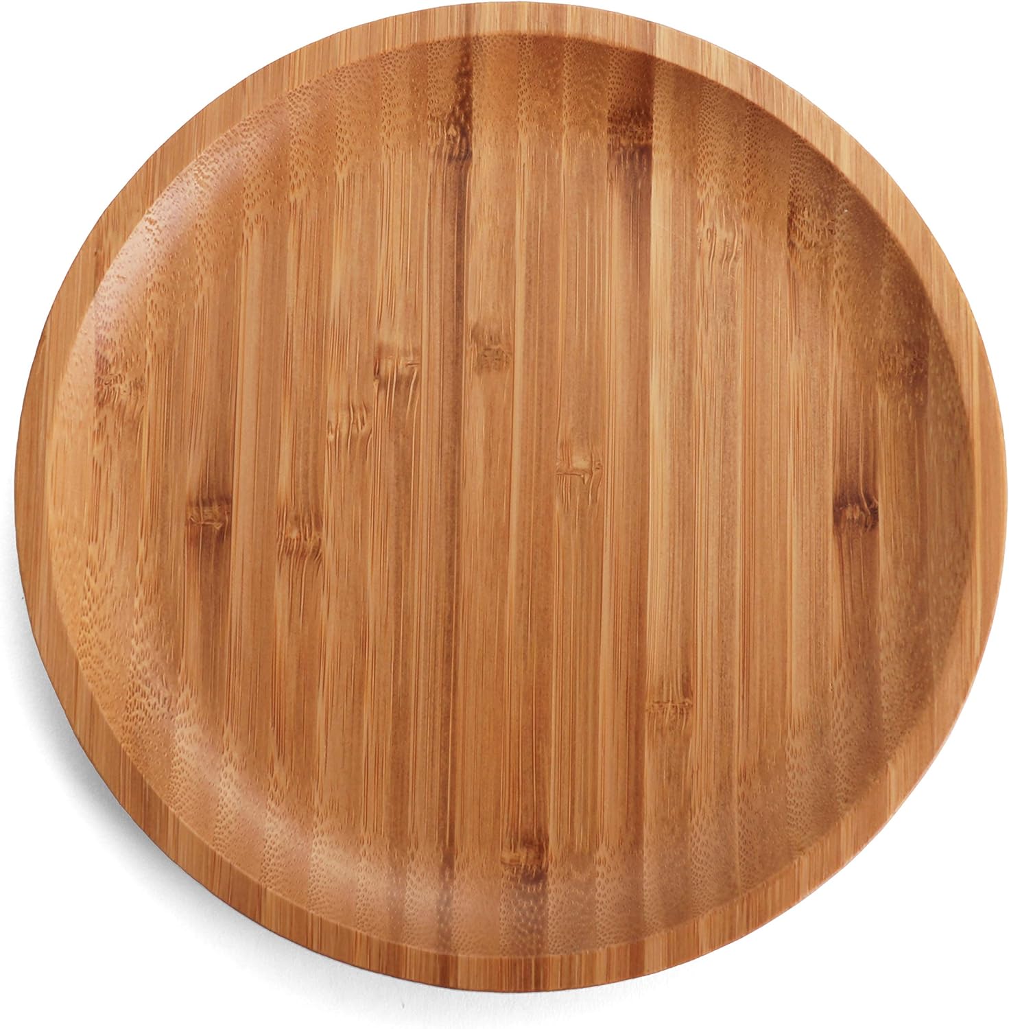 Belari 8" Bamboo Plate Set Bamboo Reusable Plates Round Bamboo Plates Wood