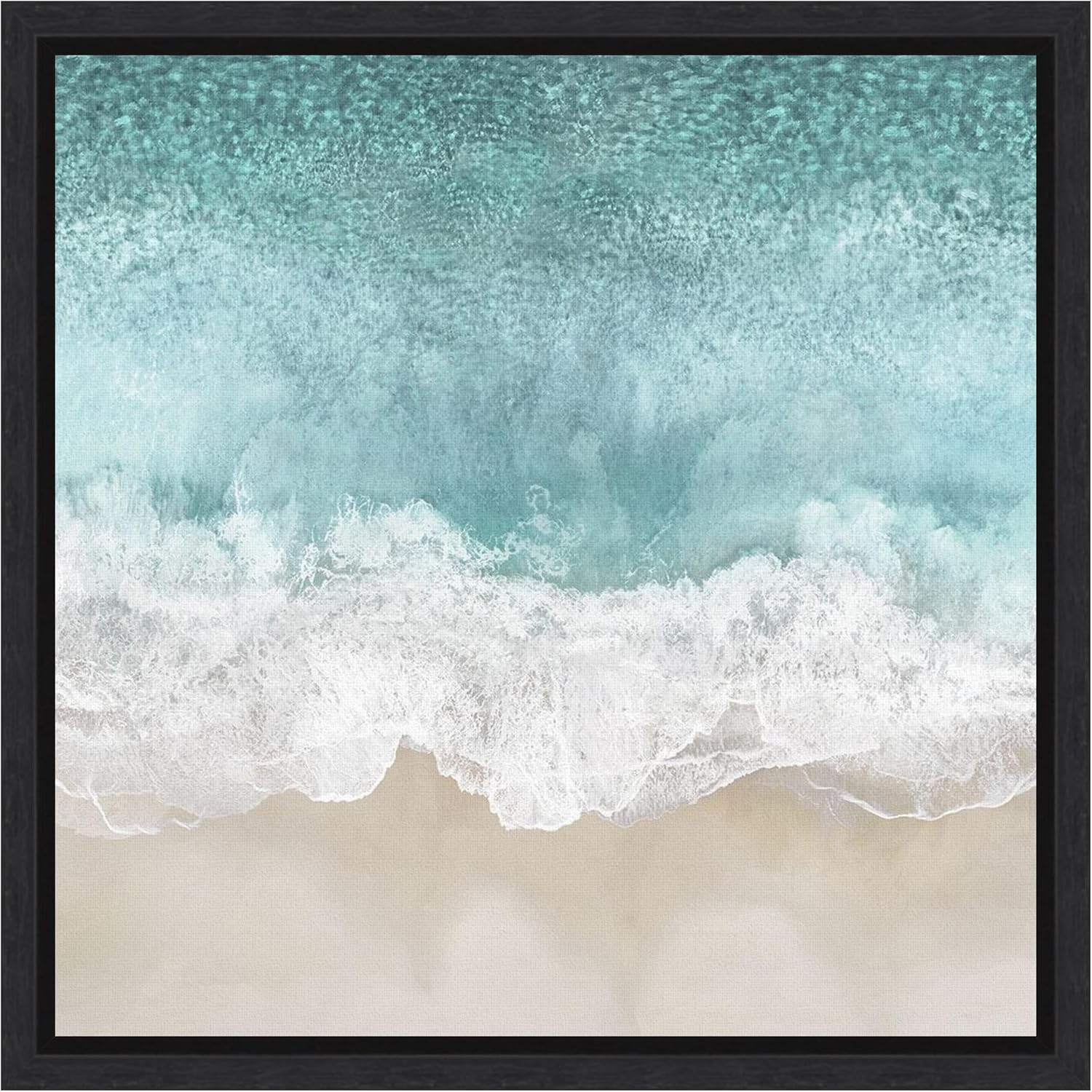 Amanti Art Framed Canvas Wall Art 16x16 Ocean Waves I by Maggie Olsen, Framed Wall Art Canvas, Beach Artwork, Traditional Decor, Small Poster Painting for Living Room, Bedroom, Bathroom, Kitchen,