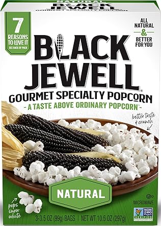 Black Jewell Gourmet Microwave Popcorn, Healthy Popcorn Snack, Natural, 10.5 Ounces Pack of 1