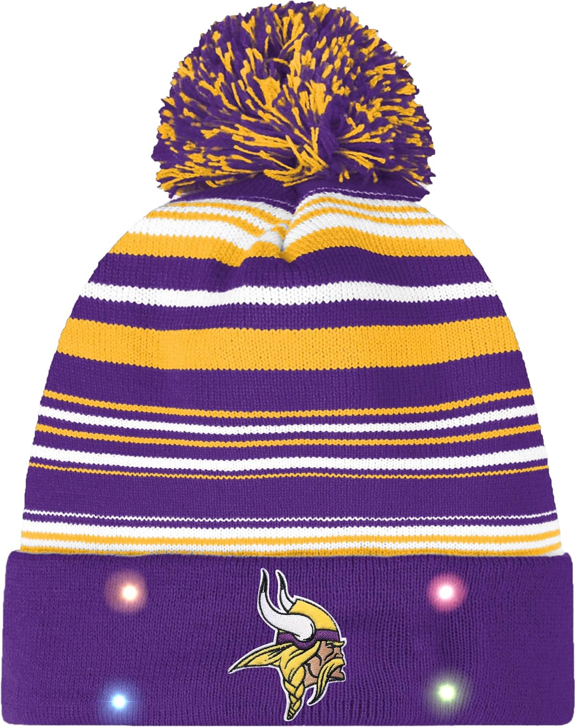 FOCO NFL Unisex-Adult Foco NFL Horizontal Stripe Light Up Beanie