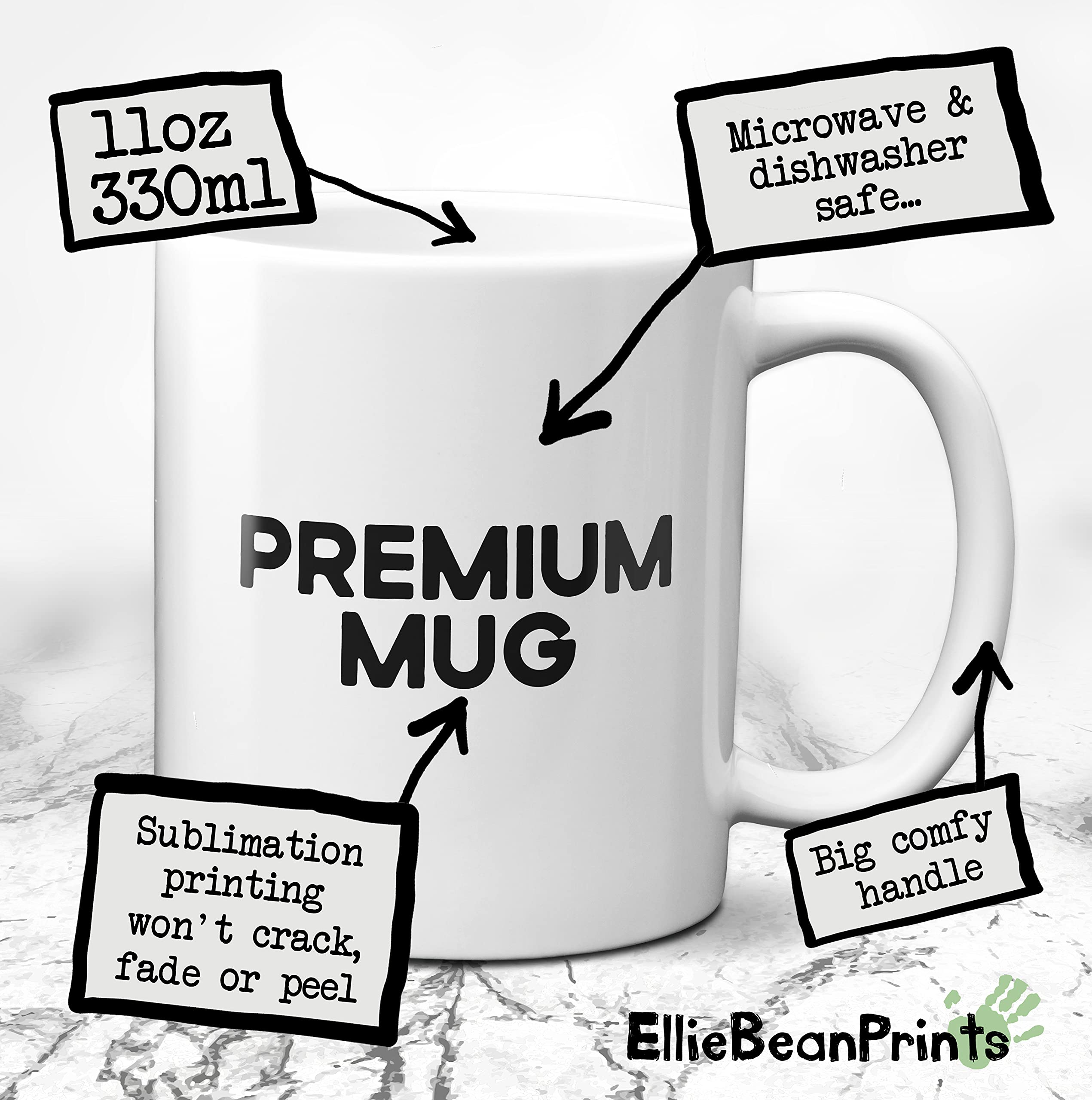 EllieBeanPrints I Run Because Punching People in The Face is Frowned Upon Funny Running Mug - Running Gift - Image 2