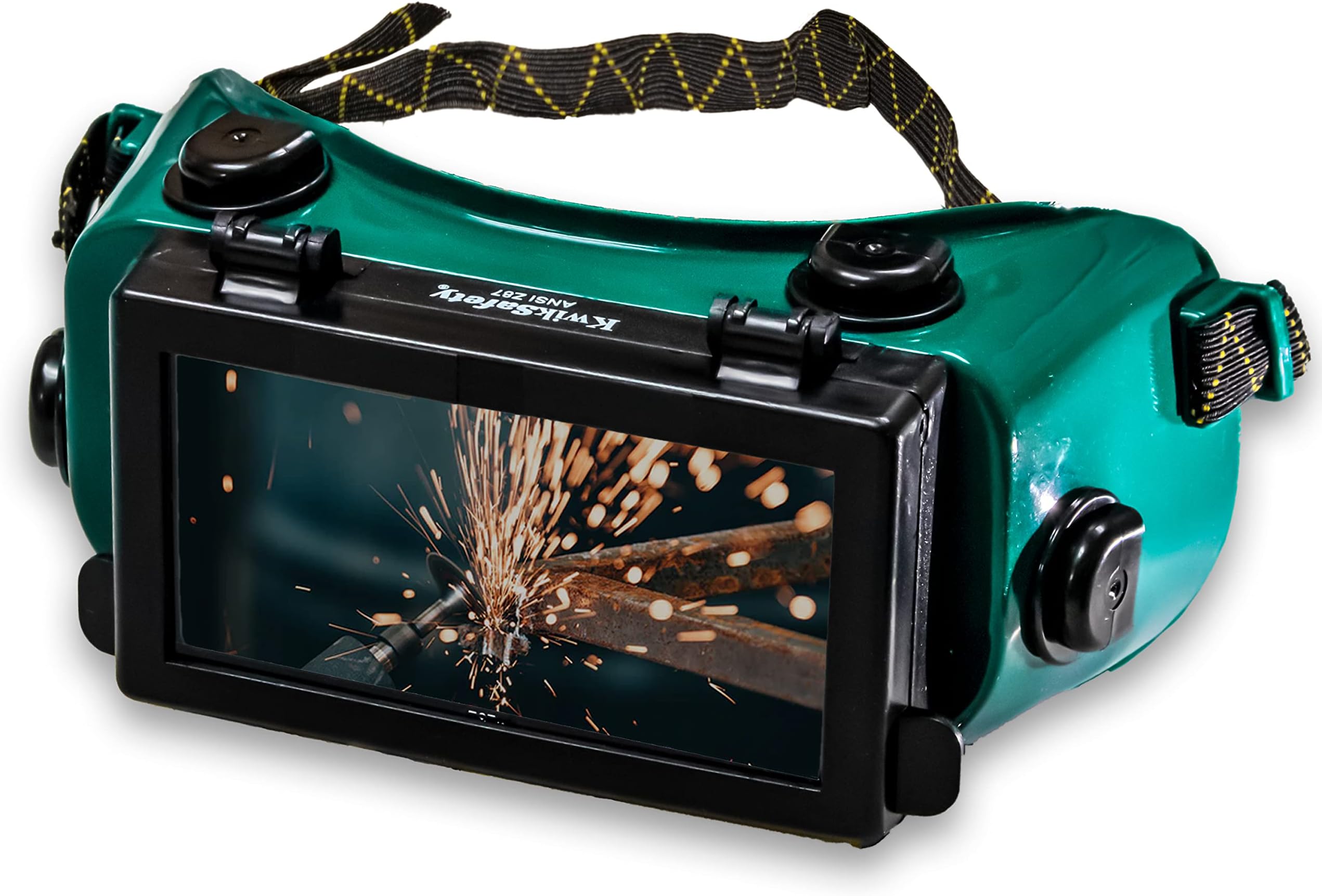 KwikSafety (Charlotte, NC) HAMMERHEAD Industrial ANSI (ANTI-FOG, Snug FIT) Welding Goggles | Flip-Up Shade 5 | Ventilation Plasma Jet Welding Torch Brazing Flame Cutting Gas Oxy-Acetylene Green