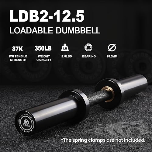 Miniatura 2 de LIONSCOOL Pares de mancuernas cargables de 16"20" en grado comercial, barra de mancuernas olímpicas de alta resistencia para entrenamiento de