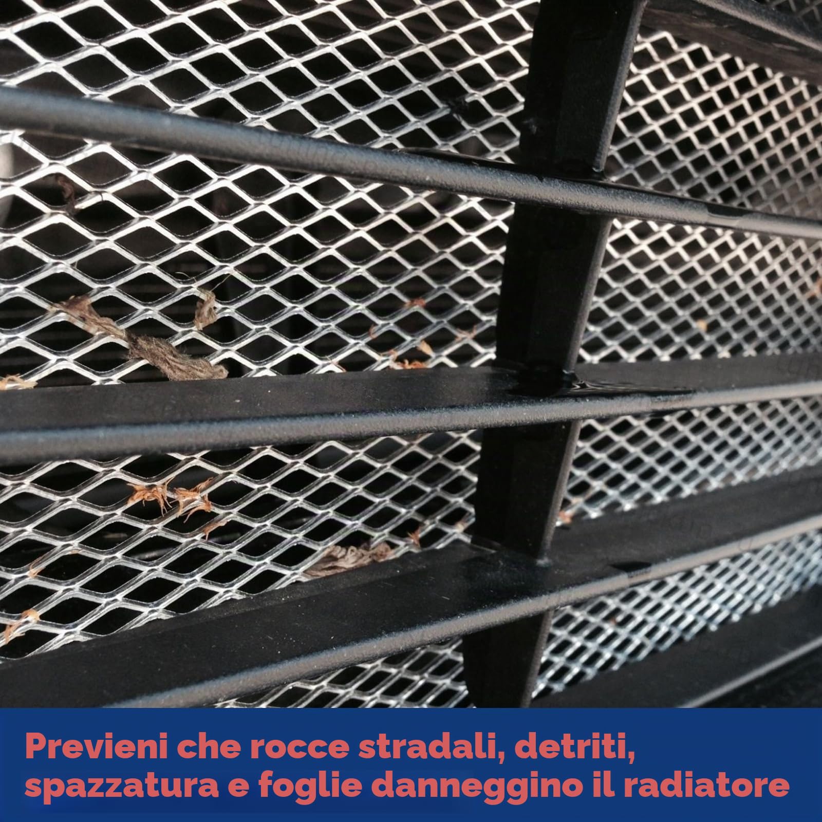 Rete metallica nera universale 119,6 x 40,6 cm: Maglia rombica della griglia dell'automobile del foro della lega di alluminio 3 x 6 mm per il paraurti anteriore dell'inserzione della griglia