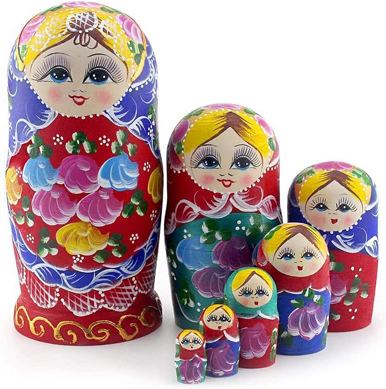 Starxing Muñecas rusas anidadas Matryoshka de madera, juego apilable de 7 juguetes hechos a mano para niños, adultos, Pascua, Día de la Madre, cumpleaños, Navidad, Halloween, decoración de la habitación del hogar, regalo