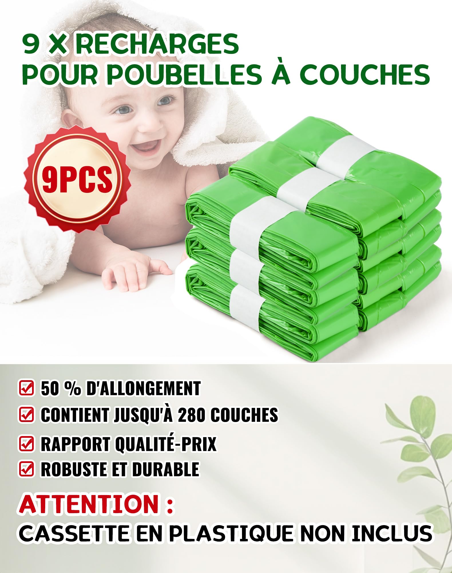 9 Ricariche Per Mangiapannolini - Sacchetti 7 Strati, Profumo Limone - Foto 2