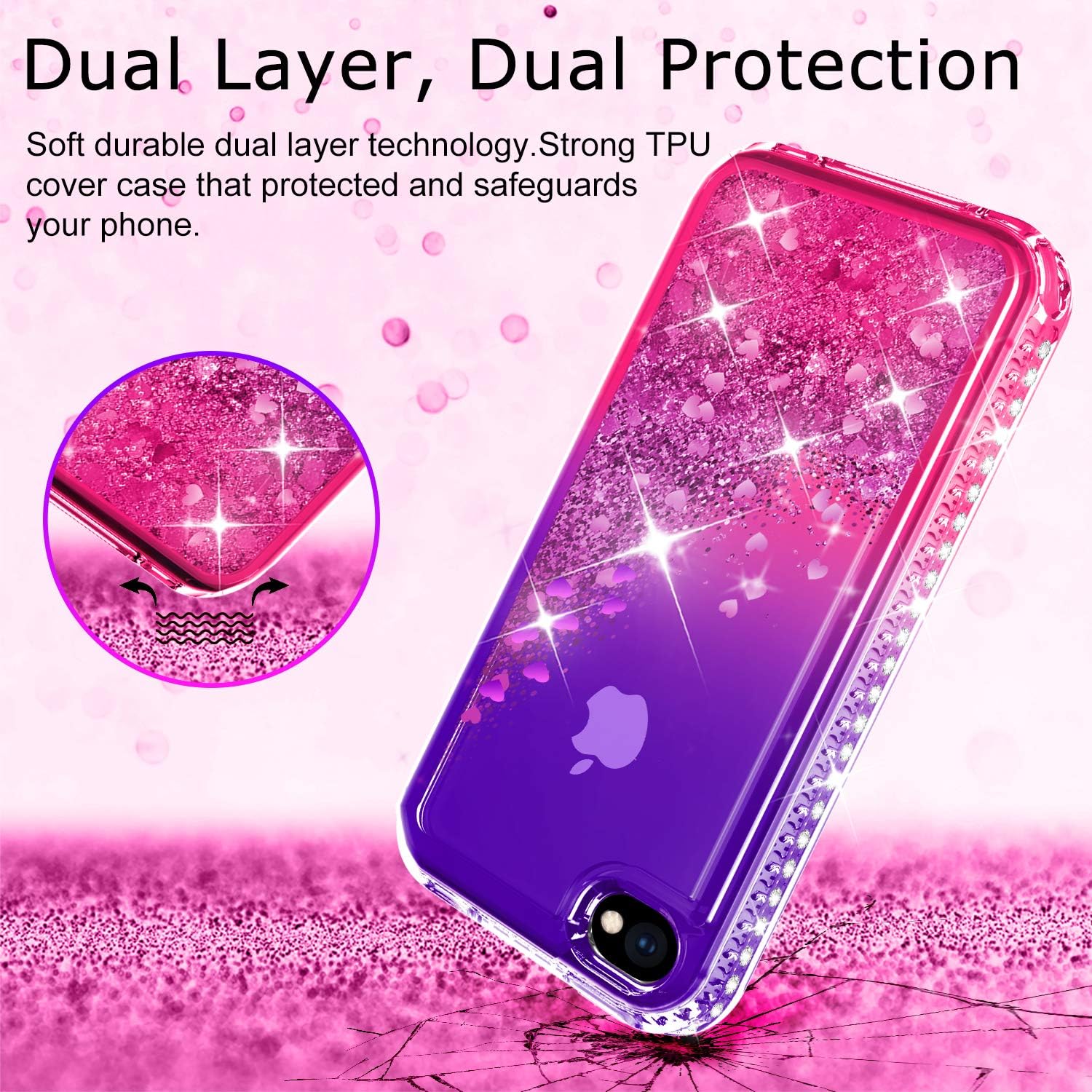 ATUMP Galaxy S10 Plus Case, Galaxy S10 Plus Phone Case with HD Screen Protector, 360 Degree Rotating Ring Holder & Kickstand Bracket Cover Phone Case for Galaxy S10 Plus (Rose)