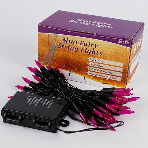 Miniatura 22 de WATERGLIDE Paquete de 2 50 luces LED de Halloween al aire libre, 16 pies con 8 modos, luces de árbol impermeables que funcionan