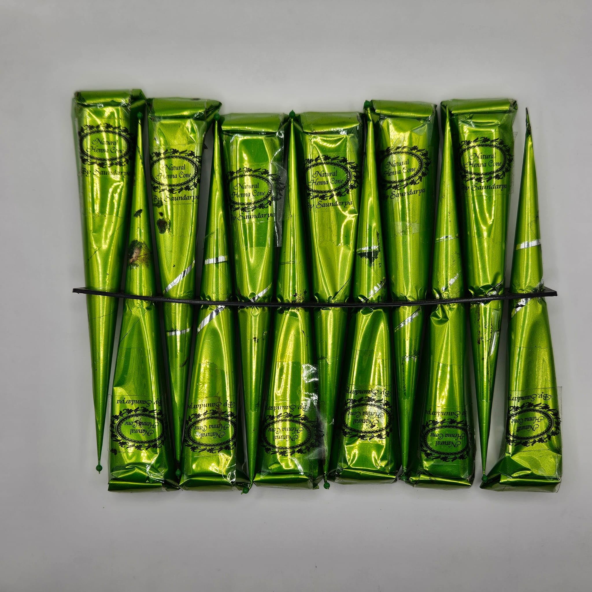 VedaSecrets Saundrya PureGlow Natural Henna Cones - 100% Organic, Ready-to-Use for Vibrant Hair Color, Pack of 6