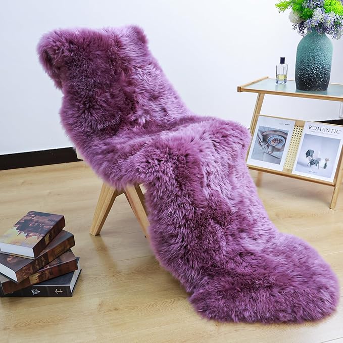 Genuine Sheepskin Rug, Shaggy Fur Fluffy Fuzzy Soft Area Rug