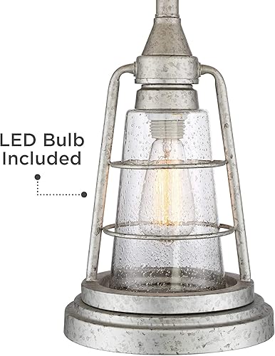 Miniatura 7 de Franklin Iron Works Fisher - Farol industrial de 28 3/4 pulgadas de alto, estilo rústico y costero, juego de 2 lámparas de mesa con acabado