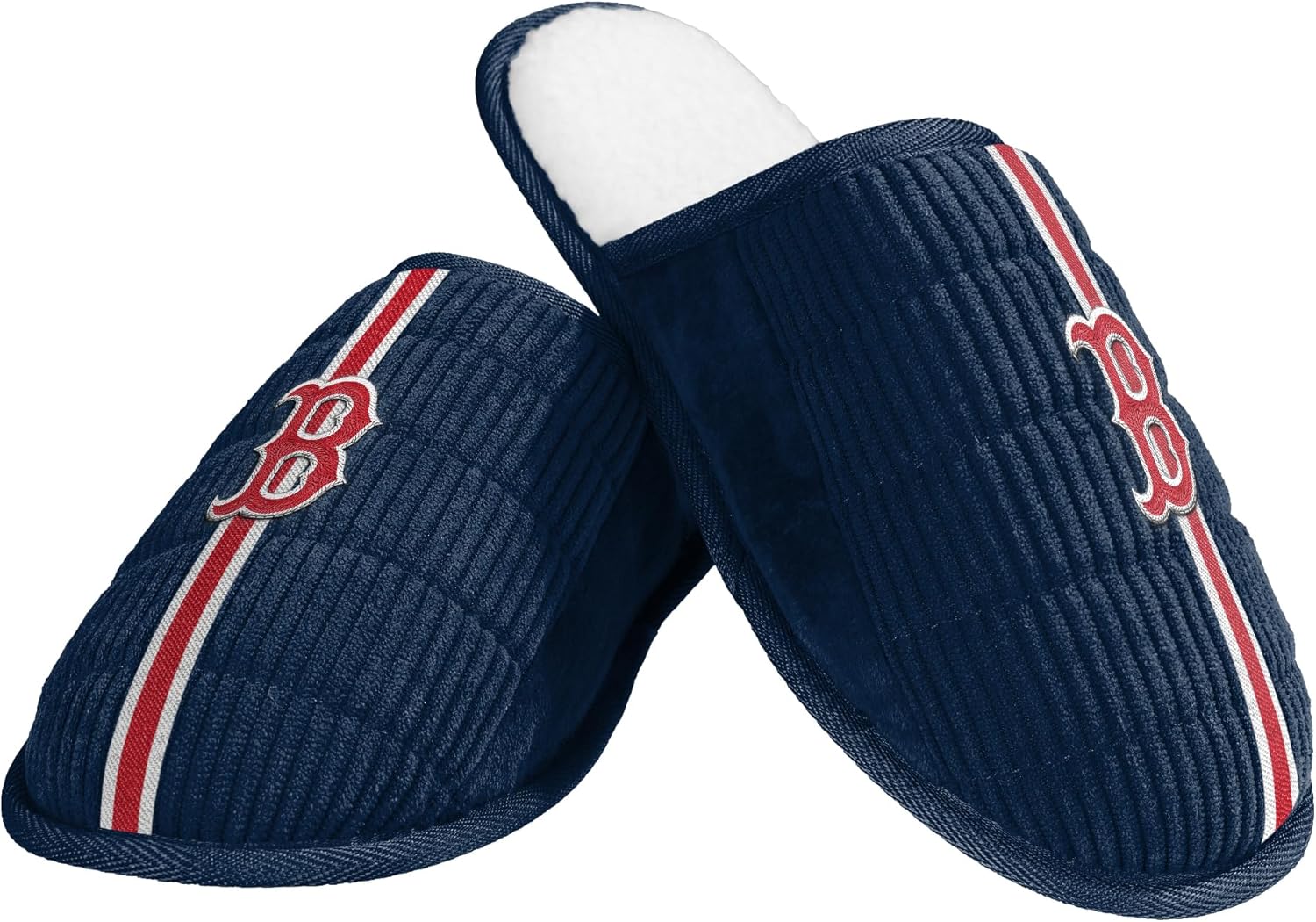 FOCO MLB Men's Officially Licensed Embroidered Primary Logo Game Day Team Color Baseball Sherpa Slides Slippers