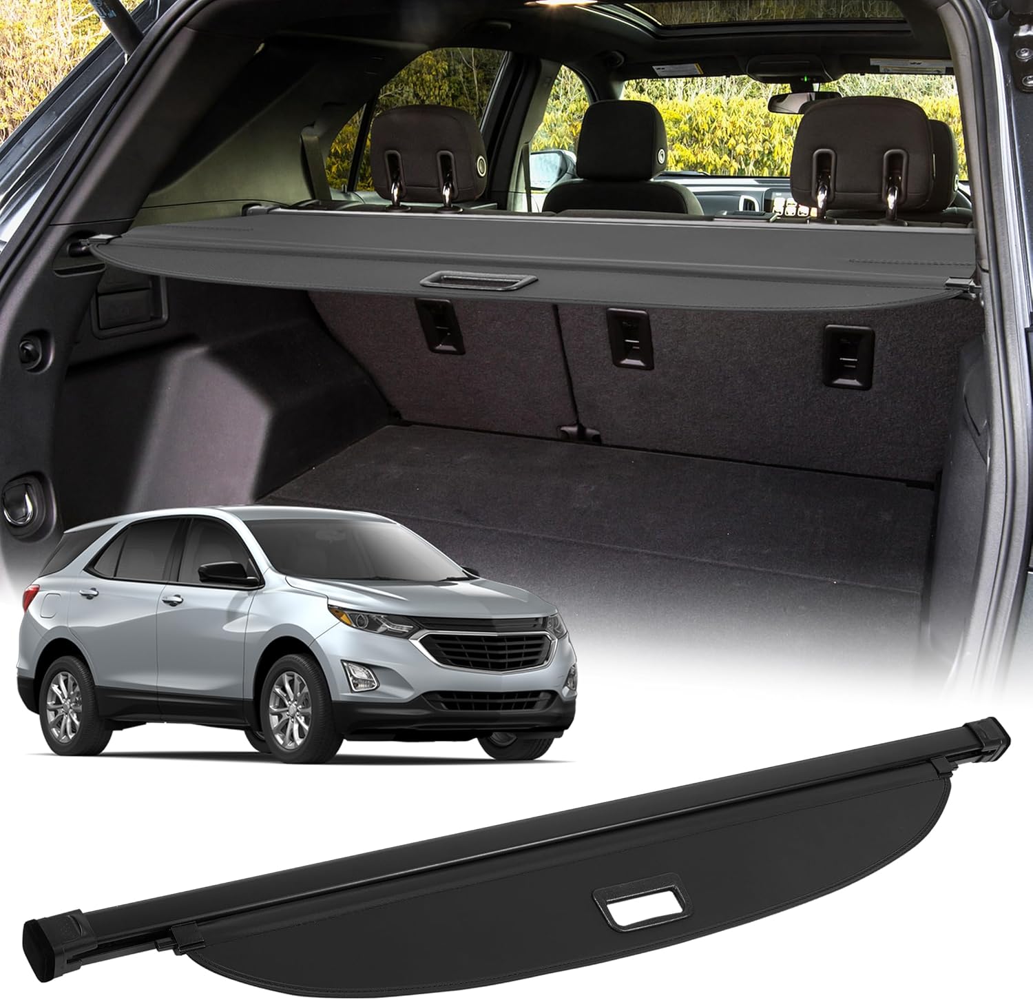 AUXMART Retractable Cargo Cover for Chevy Chevrolet Equinox GMC Terrain 2018-2026 Rear Trunk Cover Security Cover Shielding Shade for Chevy Equinox Accessories