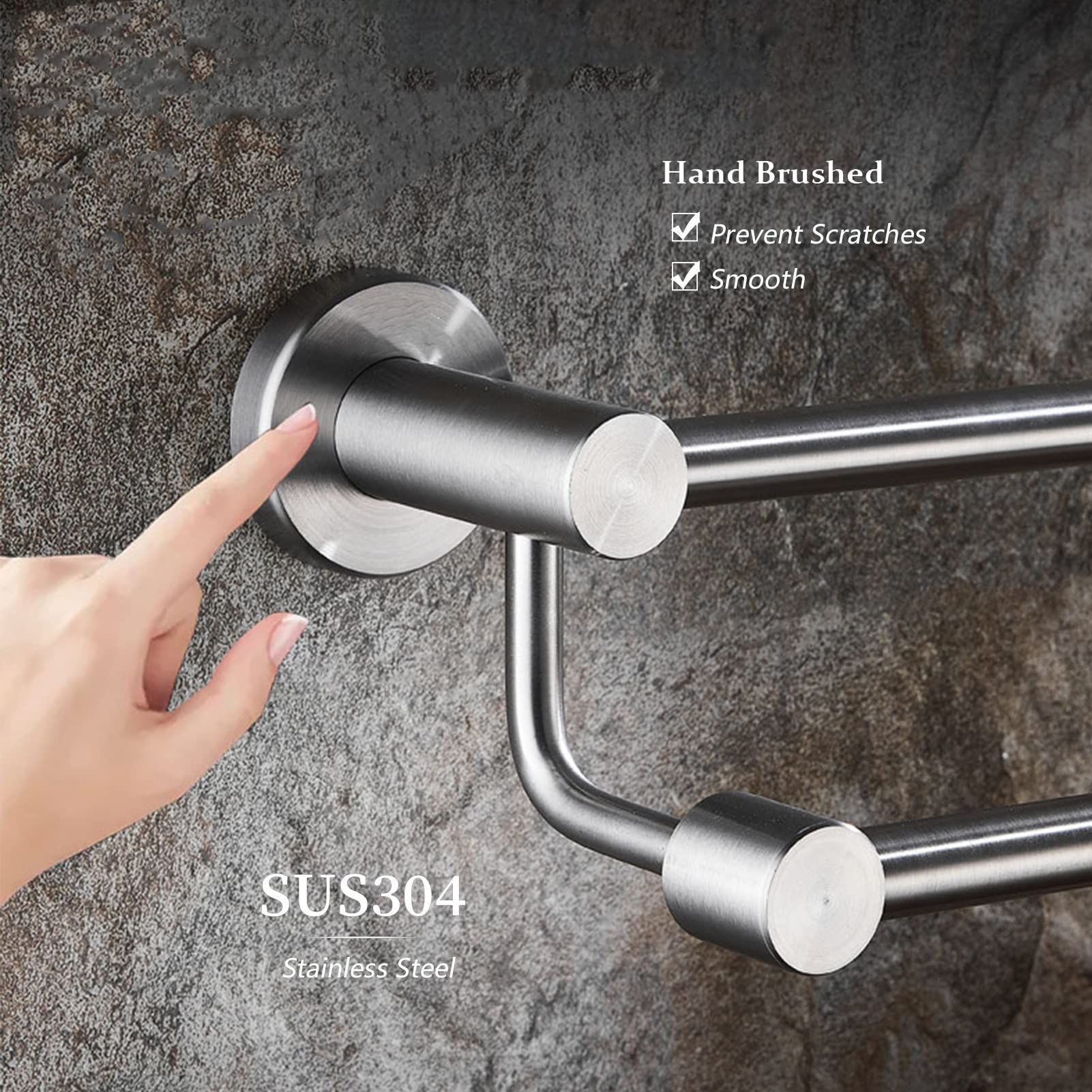 Toallas de Pared, Toallero de Pared de Acero Inoxidable de 80-110 cm(110cm)