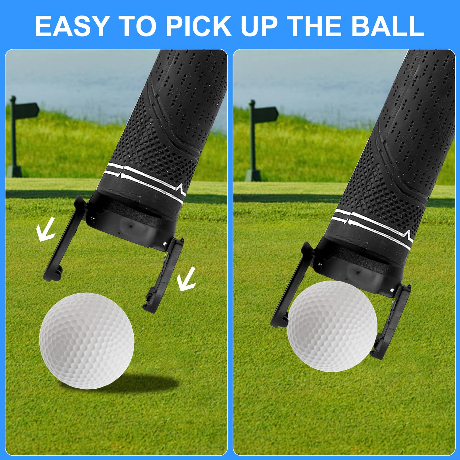 HENGBIRD 4 Pezzi Raccoglitore di Palline da Golf, Mini Raccoglitore di Putter con 12 Viti, Accessorio Pieghevole per Il Recupero delle Palline da Golf, Raccoglitore di Palline da Golf Nero per Putter