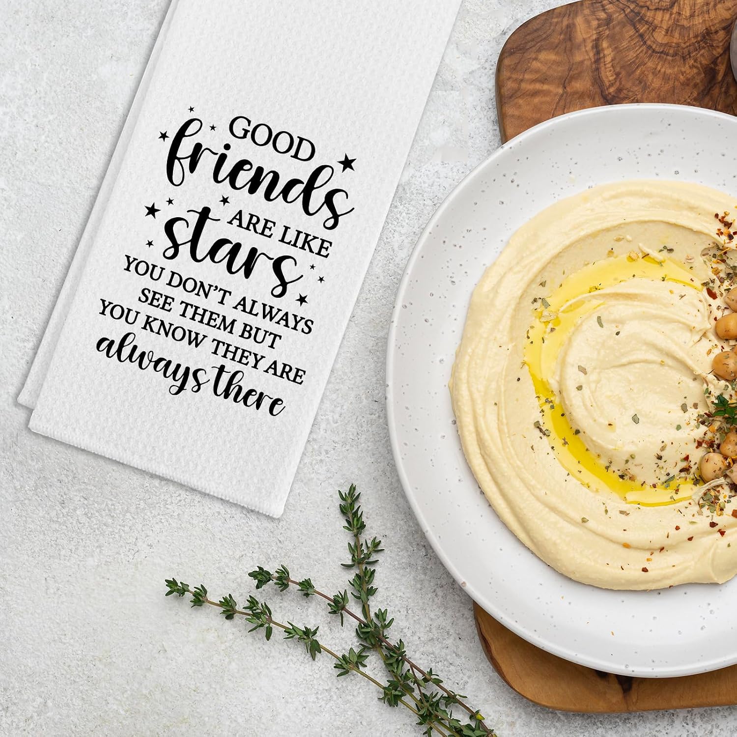 Funny Kitchen Towels for Friends, Good Friends are Like Stars Dishcloths, Friendship Gifts for Women, Good Friends Tea Towels for Kitchen Decor, Sweet Housewarming Gifts for Sister Bestie image 4