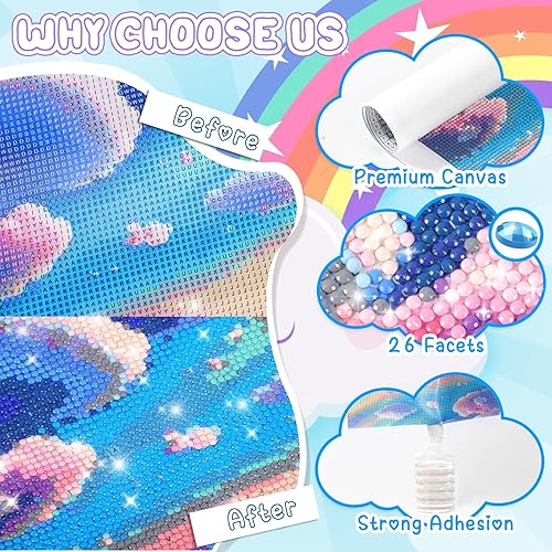 Miniatura 2 de Kit de pintura de diamantes 5D por números, tren de motor de vapor en vías de ferrocarril, arte para adultos, lienzo de taladro completo para