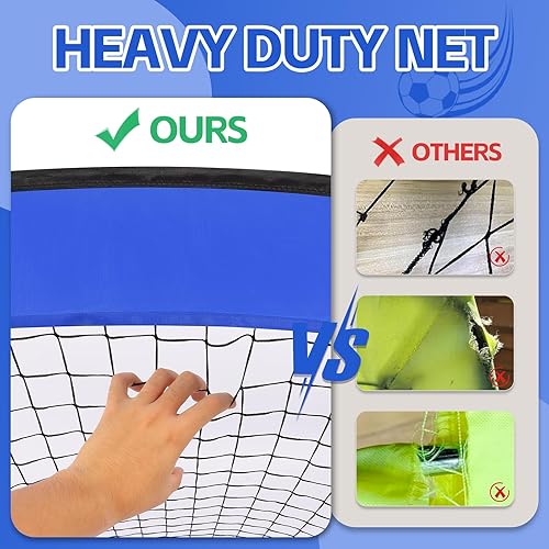 Miniatura 4 de Portería de fútbol desplegable, 3.3 x 2.2 pies, portería de fútbol portátil para exteriores e interiores, portería de fútbol plegable para patio