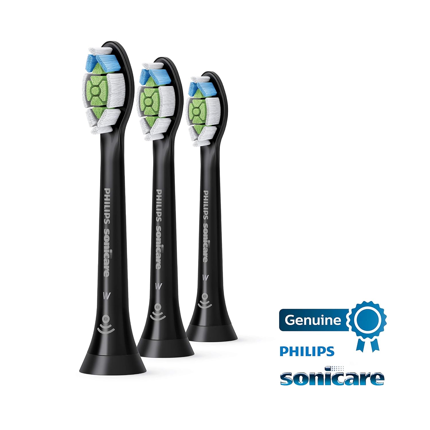 Philips Sonicare Genuine W DiamondClean Replacement Toothbrush Heads, 3 Brush Heads, Black, HX6063/95 : Everything Else