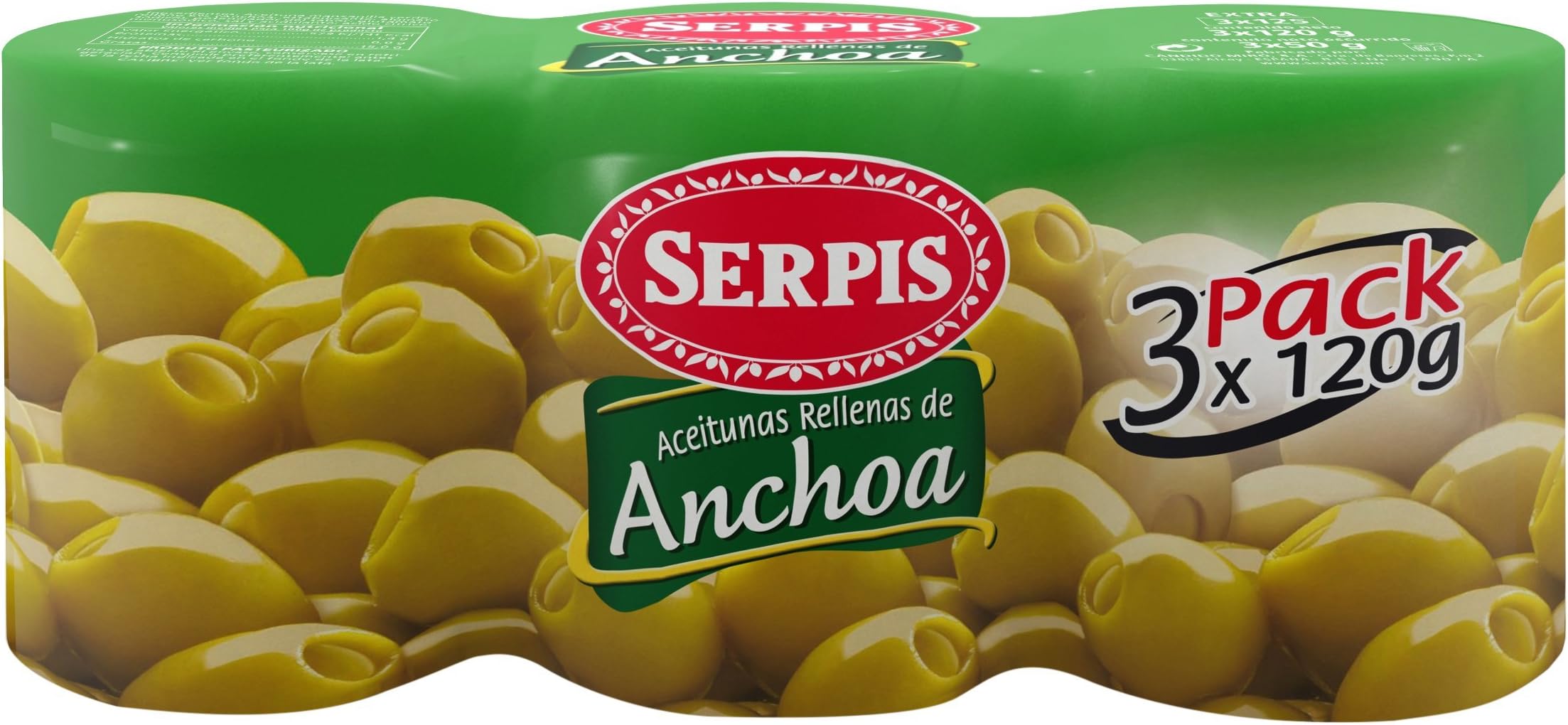 Serpis Anchovy Stuffed Spanish Olives 3x120gr