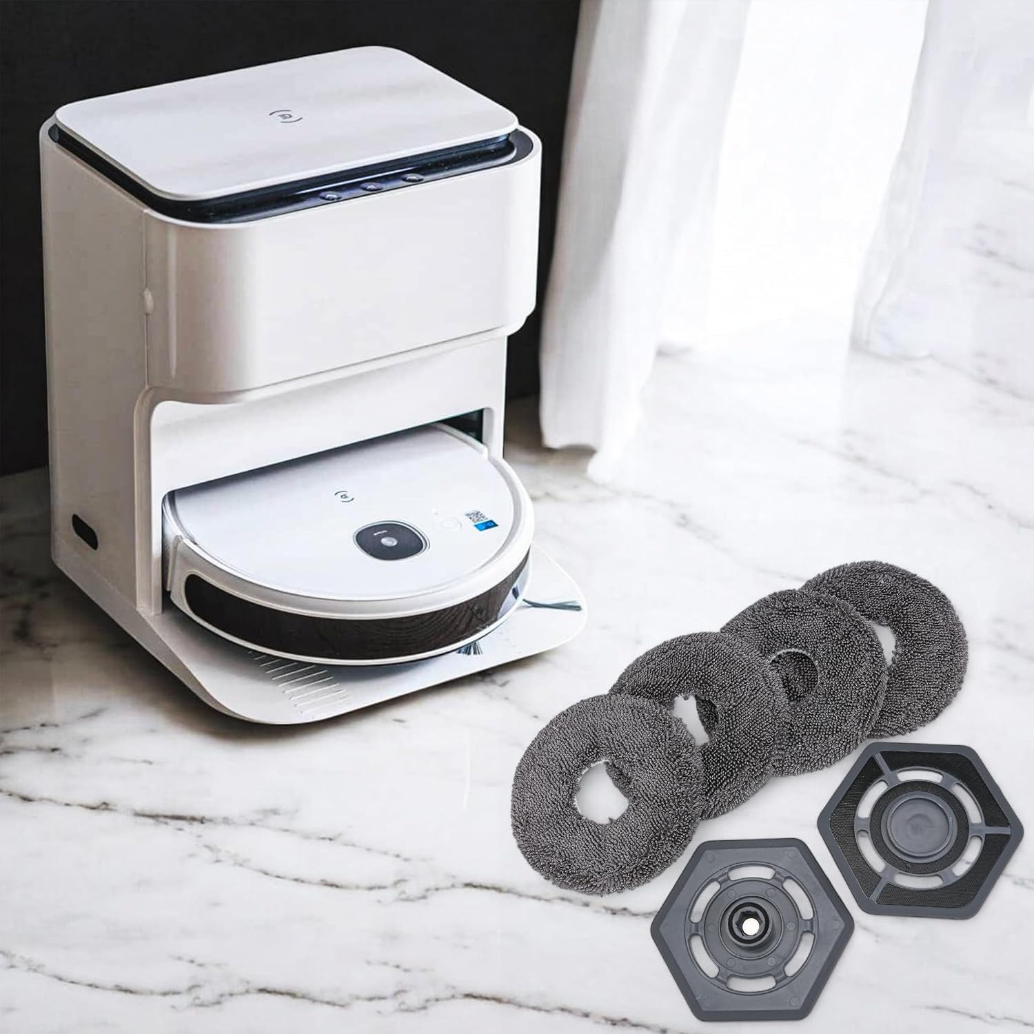 Mop Pad Holder Replacement for Ecovacs Yeedi Mop Station Vacuum Cleaner, Pad Plate Accessories and Water Tank Cleaning Cloth Part