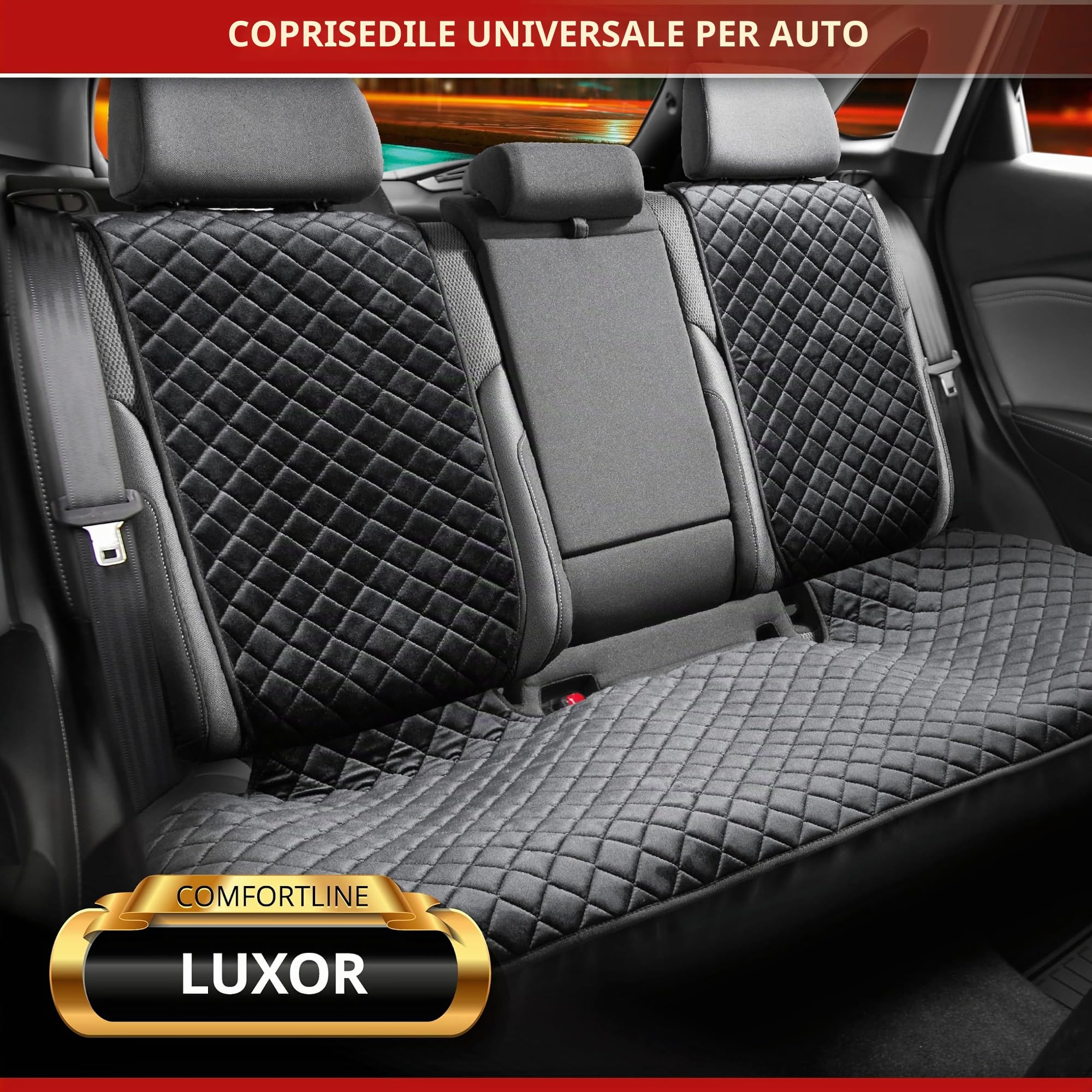 Walser Car Seat Cover Luxor, coprisedile universale per sedili posteriori, protezione per sedili posteriori incl. rivestimento antiscivolo