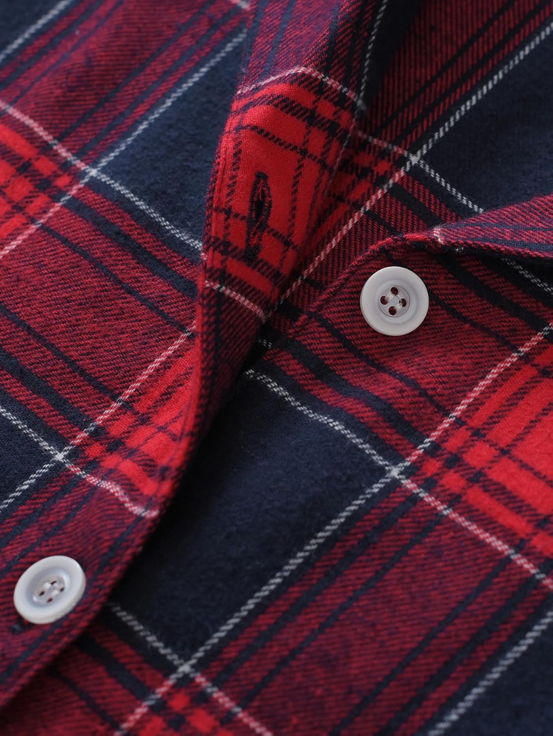 Latuza Women's Petite Cotton Flannel Pajama Set Petite Size Button Up PJs - Image 5