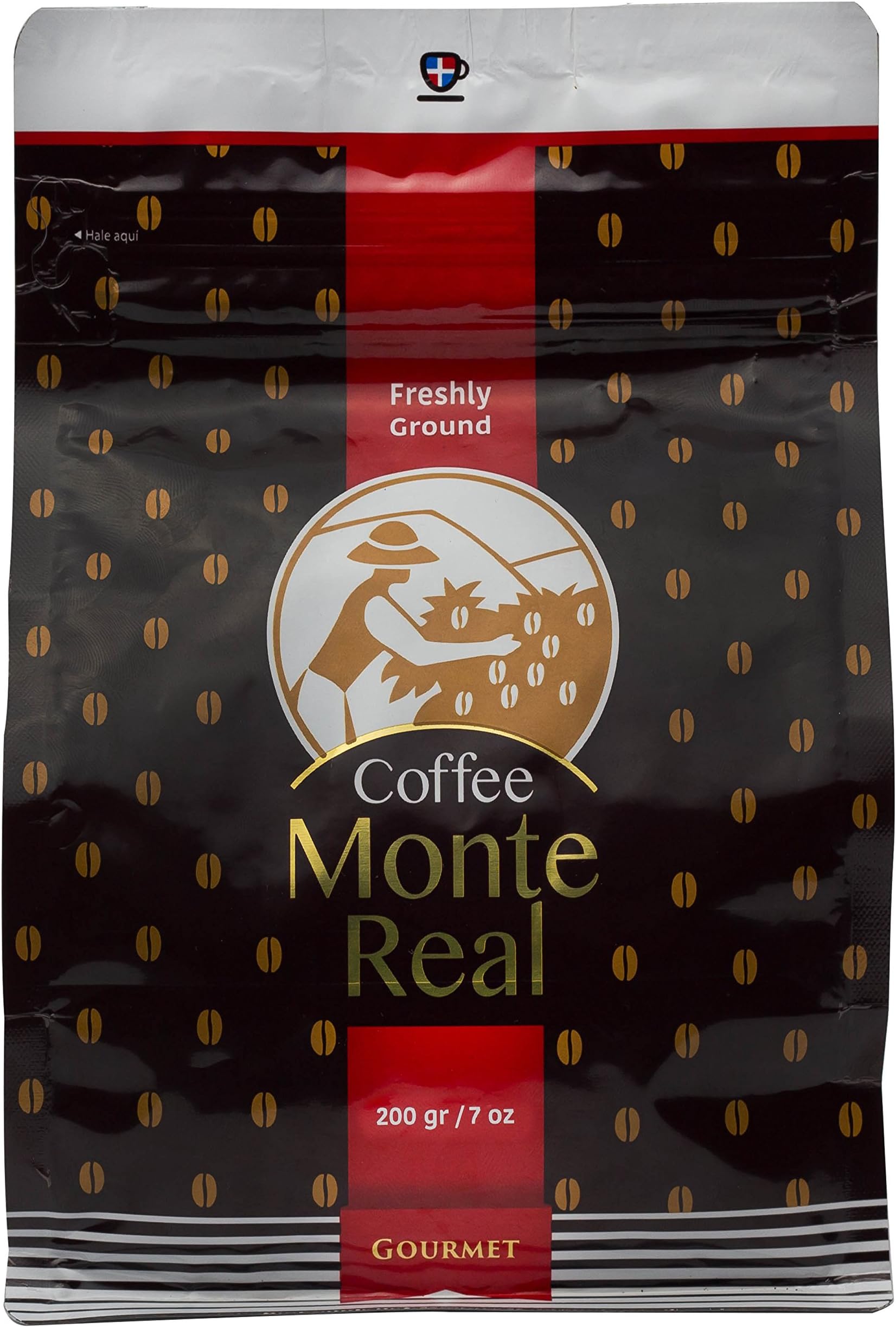 Gourmet Arabica Coffee - Dominican Premium Ground Roasted w/ delicious Dominican Cacao Flavor, 200 gr