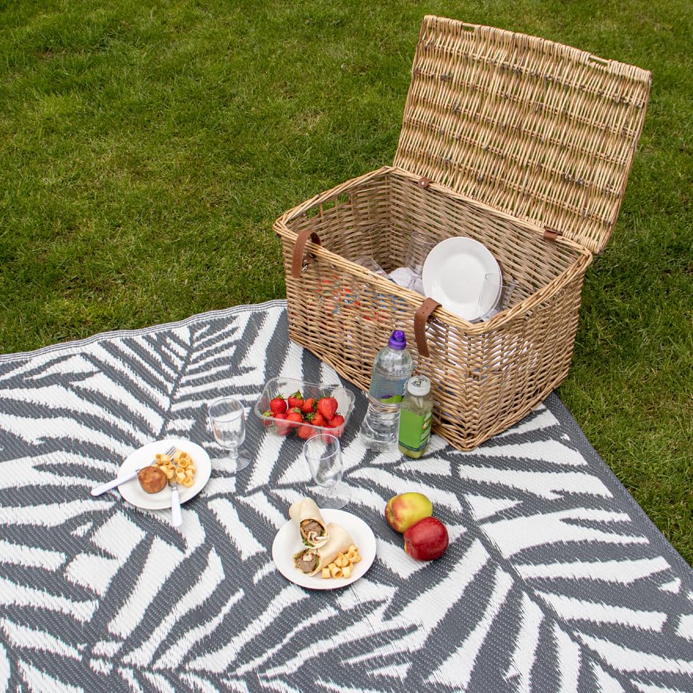 JVL Handmade : Panier en osier avec sangles en simili cuir, taille M, marron