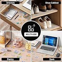 Vista 24 de INNOLITES Kitchen Cabinet Shelf Liner Non-Adhesive Refrigerator & Drawer Liner Waterproof, Oil-Proof EVA with Floral Pattern Easy to Cut &