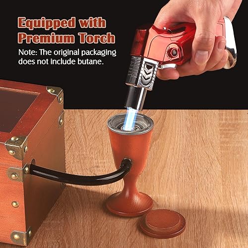 Miniatura 6 de OGERY Kit de ahumador de cóctel, kit de ahumador de whisky con pistola de ahumar, caja de ahumador de bourbon a la antigua y chips de madera de 4