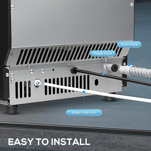 Miniatura 5 de Xbeauty Dreamhld Máquina de hielo comercial, máquina de hielo autolimpiante para debajo del mostrador de 101 libras24 horas, máquina de hielo