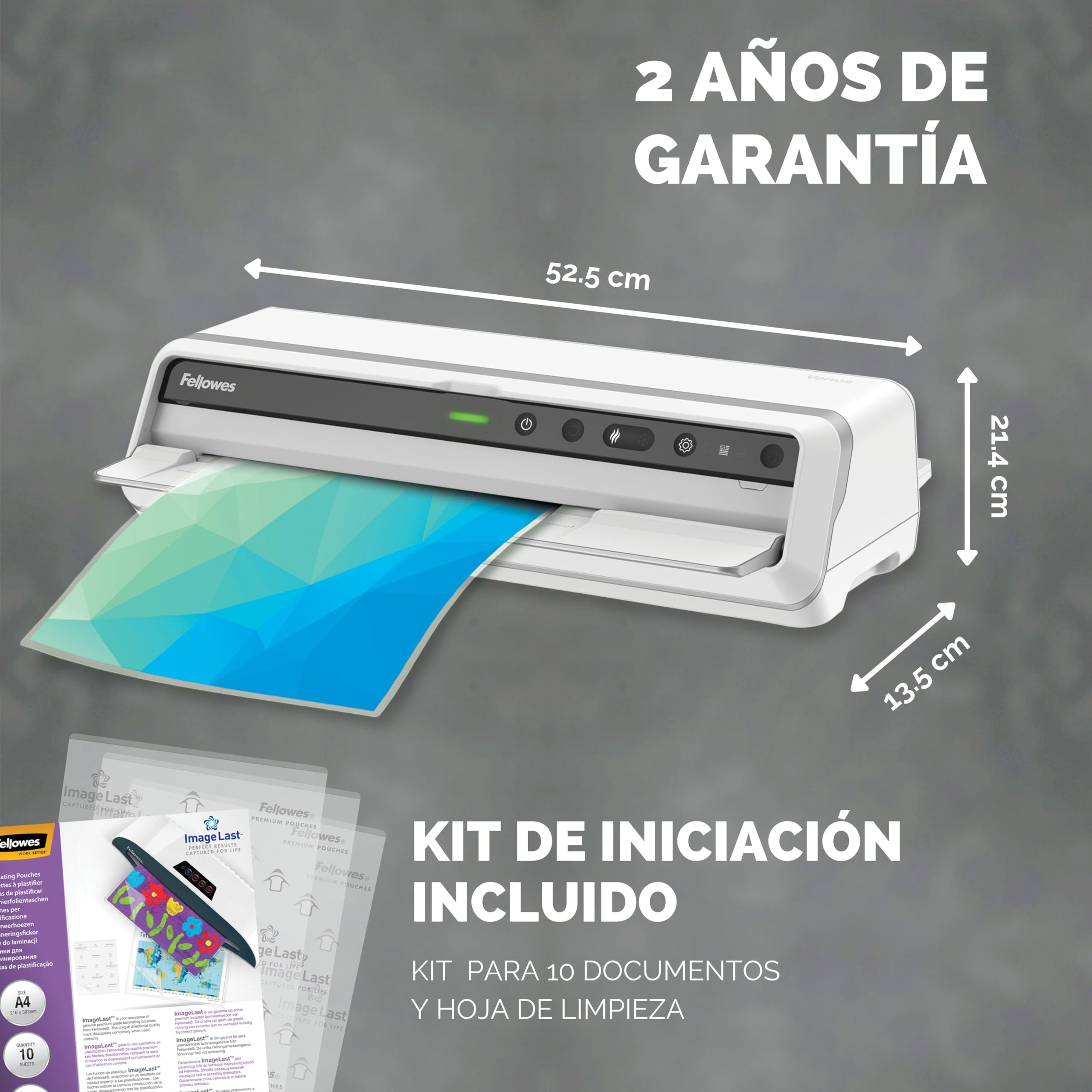 Fellowes LX Venus A3 Plastificadora documentos 250 micras uso intensivo blanco