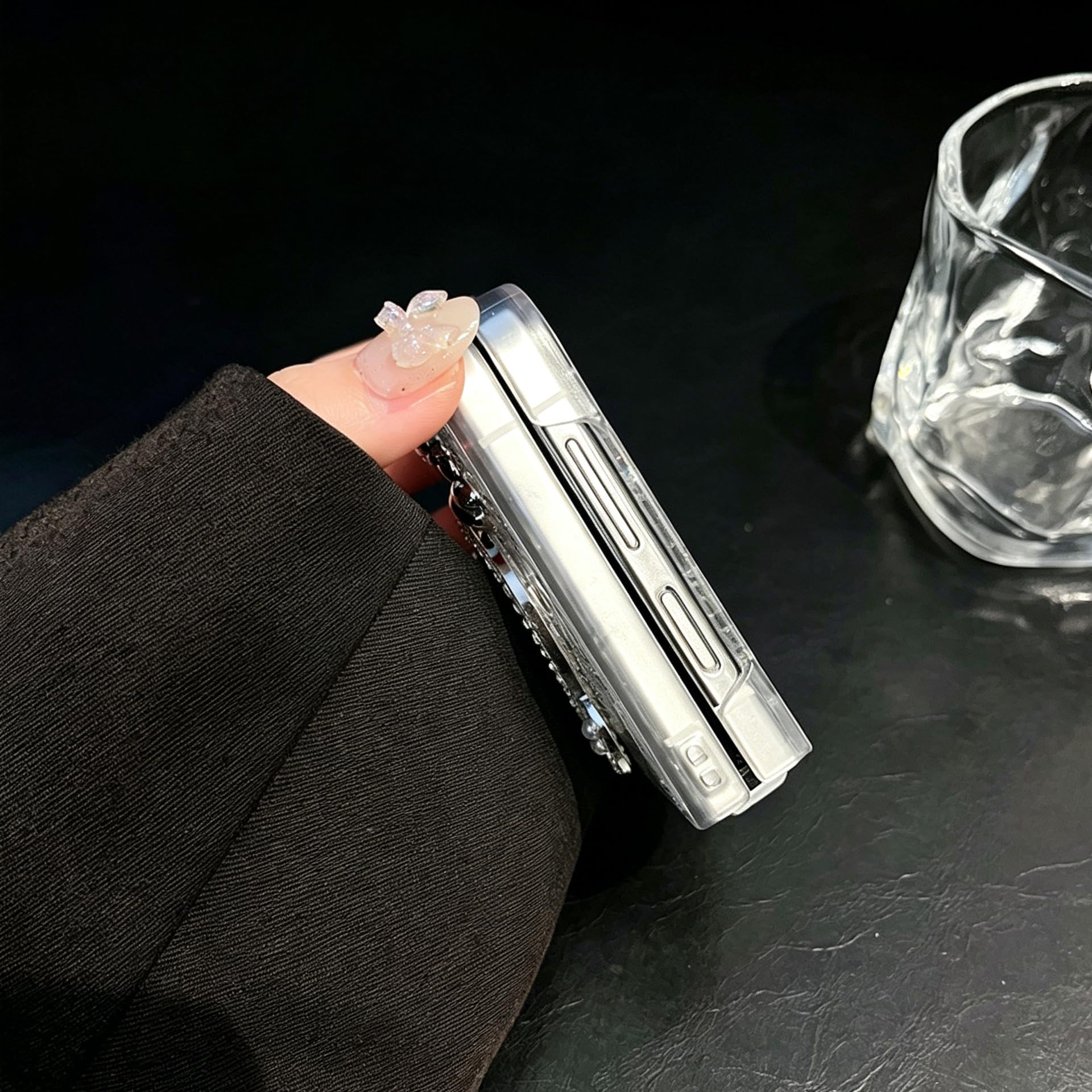 Amazon.co.jp: Galaxy Zflip6 用 ケース きらきら ハート ミラー付き