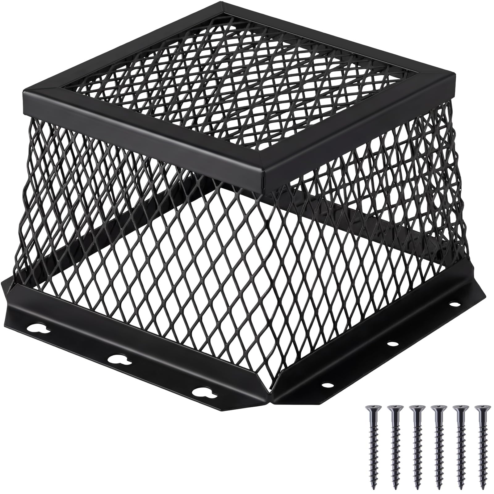 Pasimy 1 Pcs 7" L X 7" W X 5" H 3/8 Stainless Steel Vent Guard, Black
