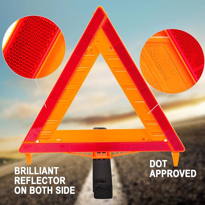Kit de 3 triángulos reflectantes para seguridad vial miniatura 4