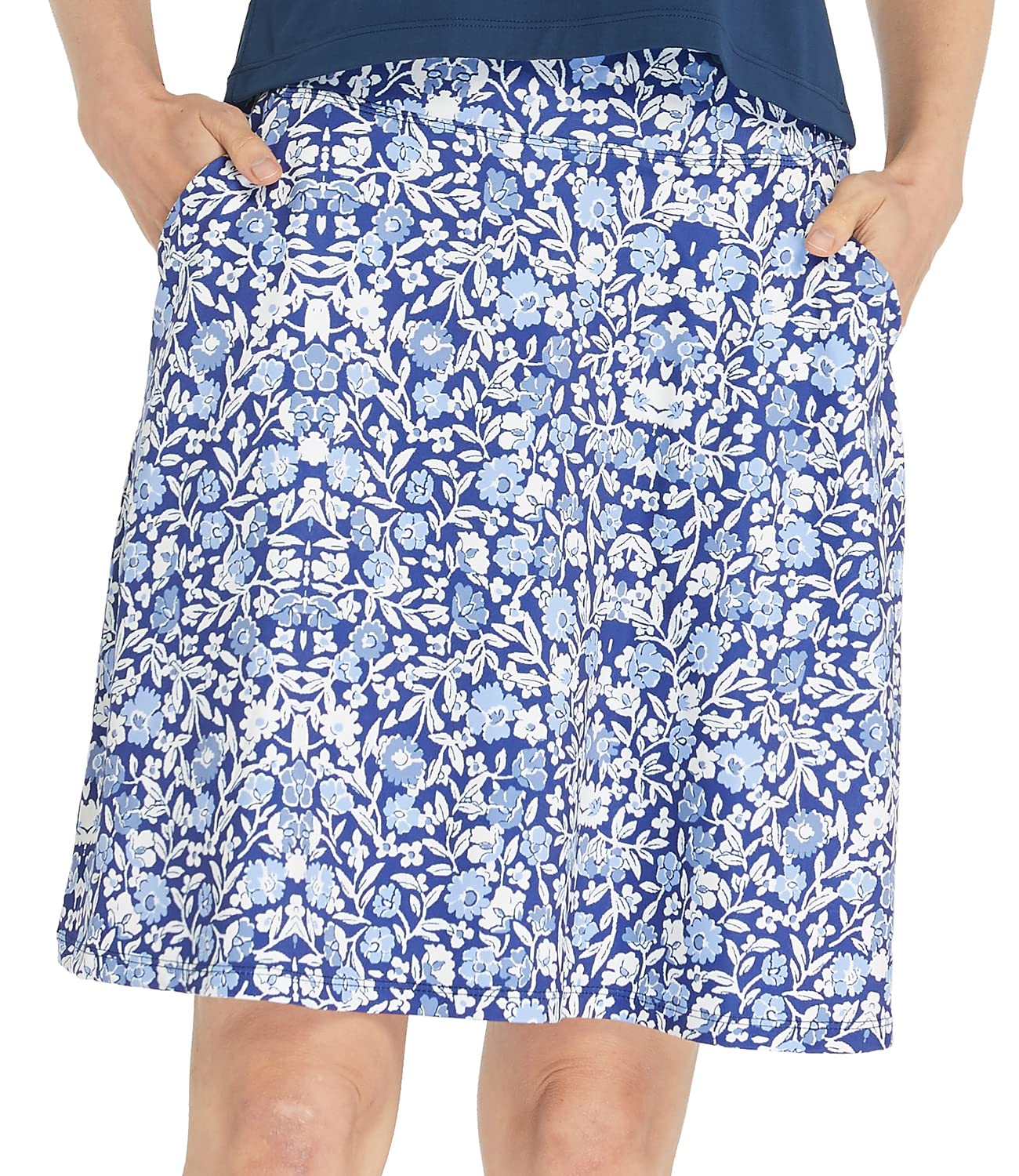 HonourSex Faldas de longitud a la rodilla para mujer, faldas causales con bolsillos, falda de golf, talla grande, faldas de longitud más larga