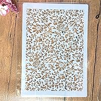 Vista 9 de TIAMECH Plantilla de fuegos artificiales reutilizable A4 para pintar, plantilla de capas de flores, arte de pared de bricolaje, muebles de madera