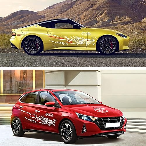 Miniatura 7 de Calcomanías de dragón para automóvil, blanco y rojo, juego de 5 piezas, vinilo, impermeable, automóvil, SUV, camión, RV, barco, decoración del hogar