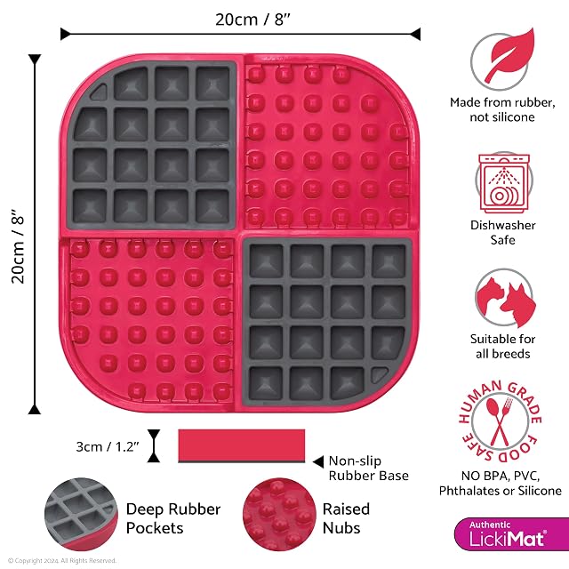 Foto 2 de 6 de INDUSTRIPET LickiMat Slomo Alfombrilla de Lamer para Perros, Rojo